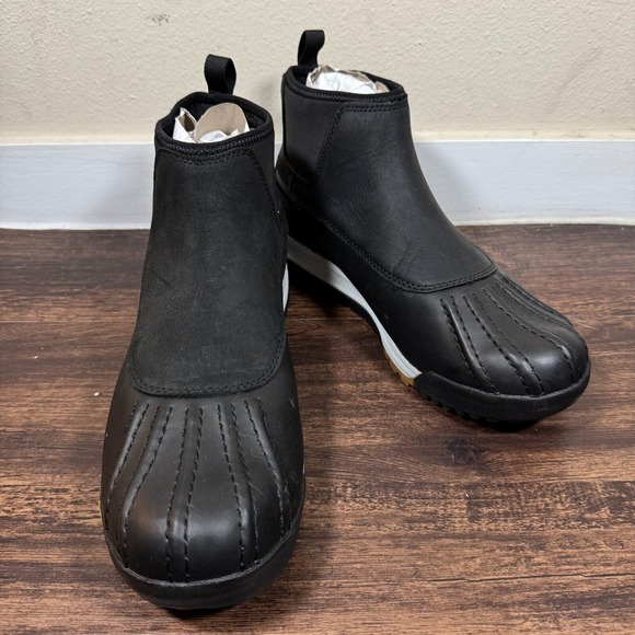 Huckberry All Weather Vibram Chore Duck Boots Mens 10.5M Black‎ Leather Slip On - Picture 1 of 6